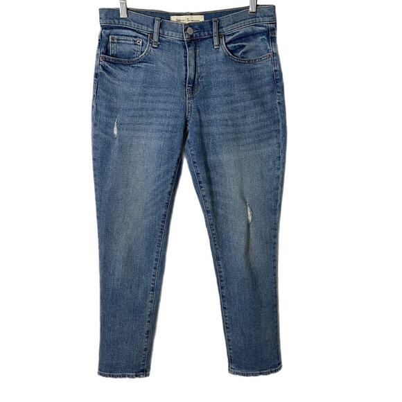 Gap 1969 Women's Best Girlfriend Jeans 28 Distressed Light Indigo Wash Mid Rise - Picture 1 of 7